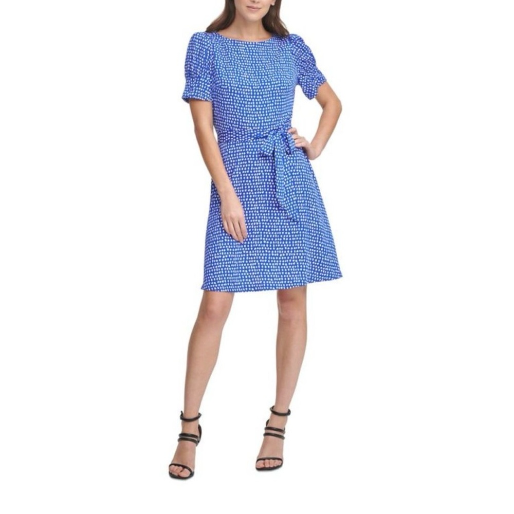 WORN TWICE!! DKNY Blue and White Mini Dress